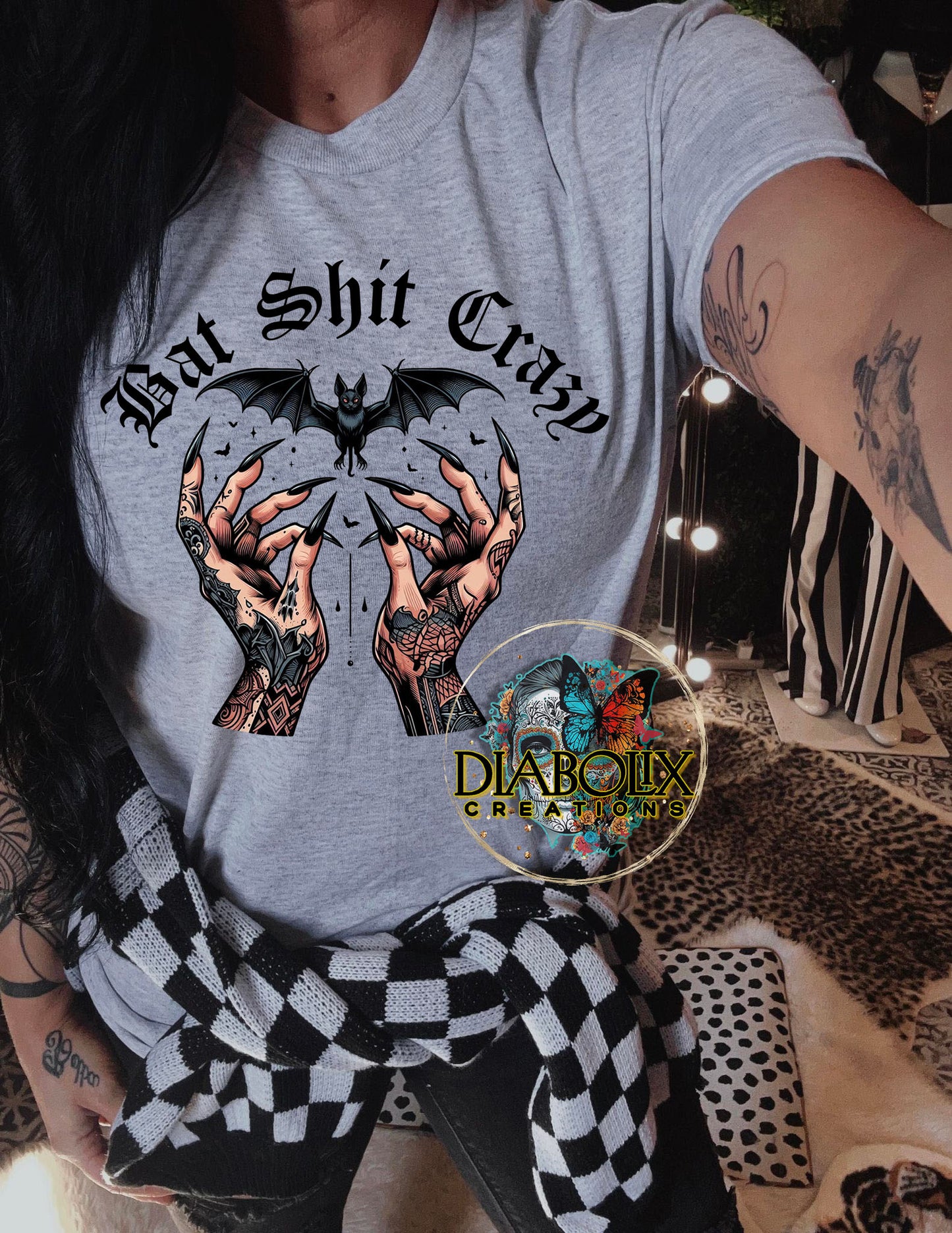 Bat Shit Crazy tee - ash grey