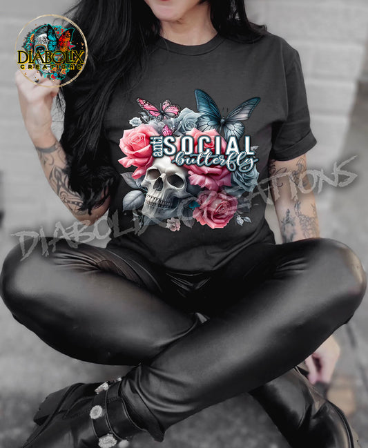 AntiSocial Butterfly tee - black