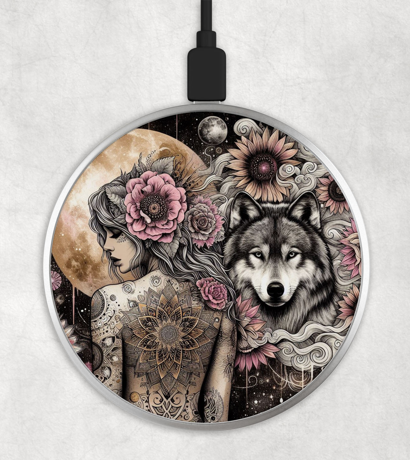 Boho Wolf - Wireless Phone Charger